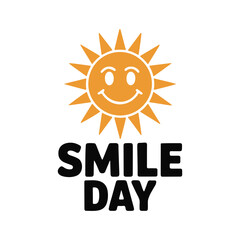 smile day typography silhouette vector arts and design