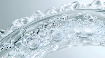 Close-up of water flowing through a transparent tube.
