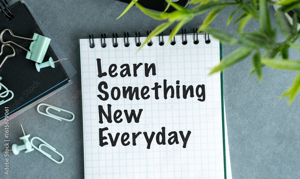 Aufkleber a notebook with the words learn something new everyday written on it