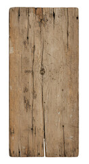 Isolated Photo of Aged Wood Plank on Transparent Background