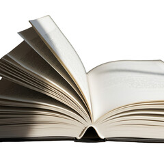Isolated Photo Of An Open Book Showing White Pages For Education Reading Purpose