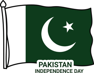 Pakistan flag with independence day text