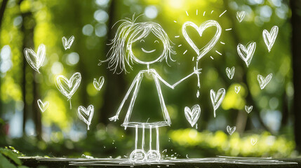 Drawing of Love in Nature