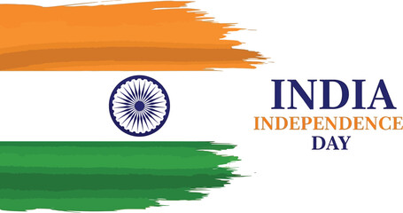Indian flag with independence day text