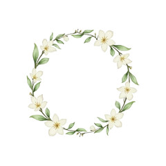 watercolor jasmine flower frame
