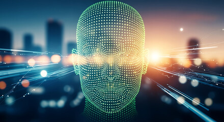 Future Technology: AI Concept with Abstract Face
