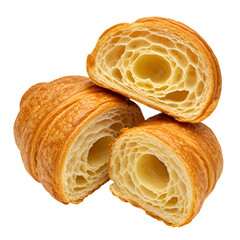Isolated Photo of Croissants Showing Texture and Golden Brown Color with Crispy Layers