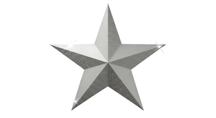Fototapeta premium Isolated Silver Glitter Star Element On Transparent Background Illustration