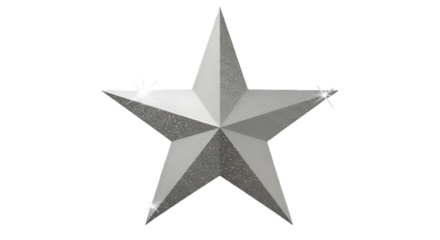 Isolated Silver Glitter Star Element On Transparent Background Illustration