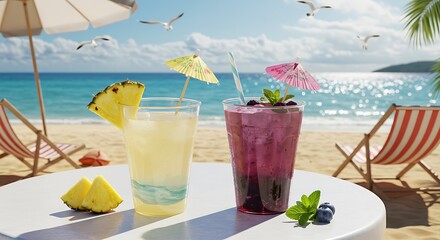 Beach Colorful Special Drink Combination
