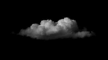 Abstract grayscale cloud shape on black background