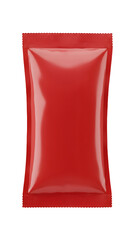 Isolated Red Sachet Package On Transparent Background 3D Illustration