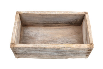 a wooden box with a handle on a white background