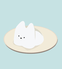 rabbit pudding.Rabbit pudding on plate