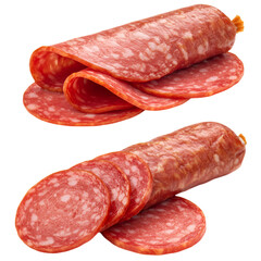 Isolated Salami Slices on Transparent Background A Delicious Food Photo