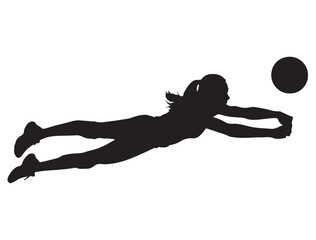 FEMALE VOLLEYBALL PLAYER SILHOUETTE
