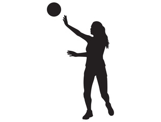 FEMALE VOLLEYBALL PLAYER SILHOUETTE