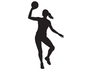 FEMALE VOLLEYBALL PLAYER SILHOUETTE