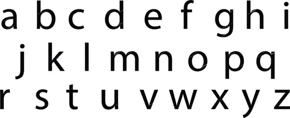 Colorful lowercase alphabet letters in modern sans-serif font on black background. Stylish multicolor typography for educational, graphic, and design use. Minimalist, creative, and bold layout.