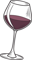 Vampire Wine Glass with Bats - Spooky Halloween Drink Vector Illustration