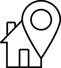 Location or map pin used in real estate. Includes elements like home inside pin, neighborhood locator, and property location mark.