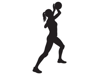 FEMALE VOLLEYBALL PLAYER SILHOUETTE