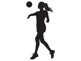 FEMALE VOLLEYBALL PLAYER SILHOUETTE