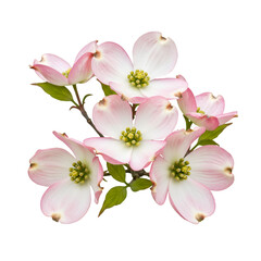 Obraz premium Isolated Pink Dogwood Blossoms PNG on Transparent Background