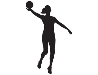 FEMALE VOLLEYBALL PLAYER SILHOUETTE