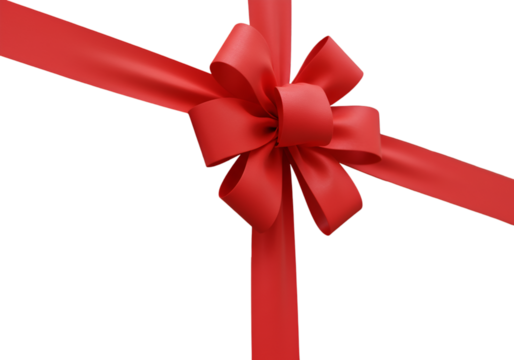 Isolated Red Ribbon Bow On Black Background Festive Illustration