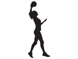 FEMALE VOLLEYBALL PLAYER SILHOUETTE