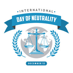 international day of neutrality vector concept design