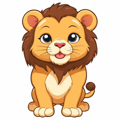 Obraz premium Kawaii lion 36.eps with Sparkling Eyes