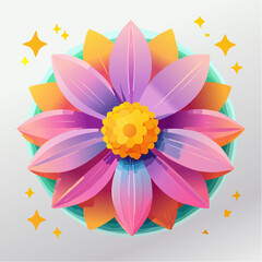 Fototapeta premium Radiant bloom: a mesmerizing digital artwork featuring a vibrant gradient flower design