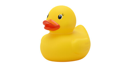 Isolated Yellow Rubber Duck Toy Isolated On Transparent Background Photo