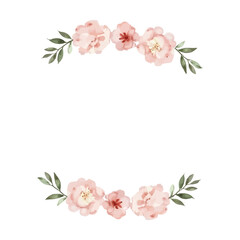 watercolor peony flower frame