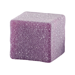 Isolated Purple Sugar Cube Illustration With Glitter On Transparent Background