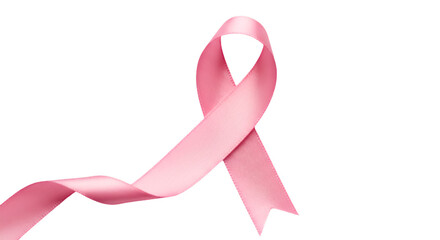 Pink Ribbon Isolated On A Black Background Breast Cancer Awareness Illustration