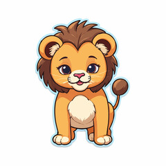 Fototapeta premium Kawaii lion-18.jpg with Sparkling Eyes