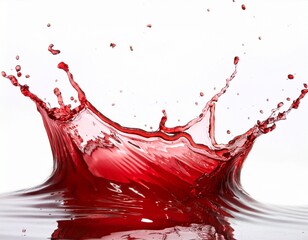 red liquid splash isolated on white background