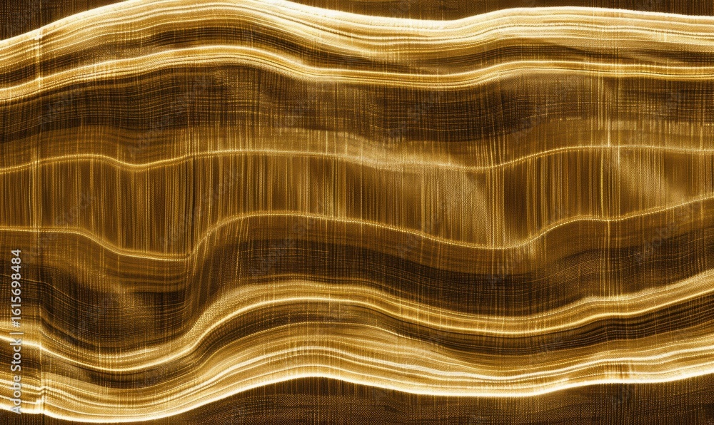 Aufkleber abstract flowing amber curves in parallel lines art for graphic design