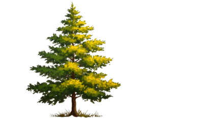 Isolated Realistic Green Tree Illustration With Sunlight And Transparent Background