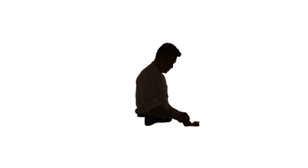 Man Silhouette Isolated Transparent Background Simple Graphic Illustration