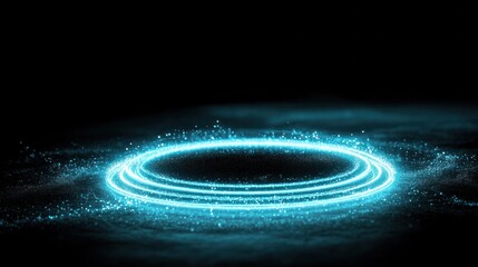Glowing Circular Light Effect in Dark Background for Abstract Design and Digital Art Inspiration