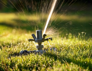 broken sprinkler head bubbling up in yard