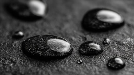Water droplets on dark stone (1)
