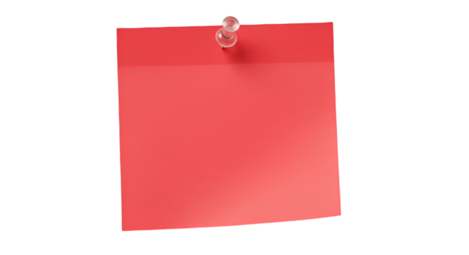 Isolated Red Note Paper With Pin Illustration On Transparent Background - Powered by Adobe