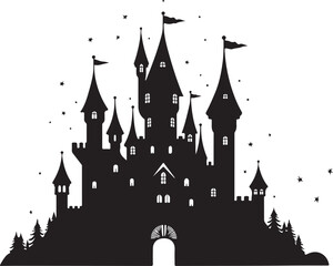 Obraz premium Dreamy Castle Night Scene