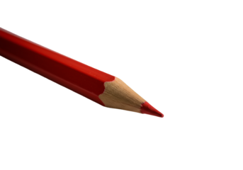 Isolated Red Pencil Illustration on Black Background Close Up View