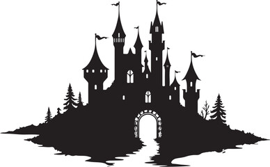 Obraz premium Dreamy Castle Night Scene